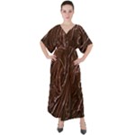 Chocolate Texture, Dark Chocolate Background V-Neck Boho Style Maxi Dress