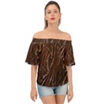 Chocolate Texture, Dark Chocolate Background Off Shoulder Short Sleeve Top