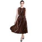 Chocolate Texture, Dark Chocolate Background Round Neck Boho Dress