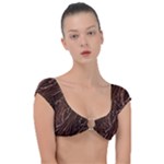 Chocolate Texture, Dark Chocolate Background Cap Sleeve Ring Bikini Top