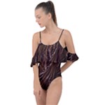 Chocolate Texture, Dark Chocolate Background Drape Piece Swimsuit