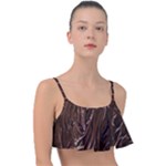 Chocolate Texture, Dark Chocolate Background Frill Bikini Top