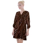 Chocolate Texture, Dark Chocolate Background Open Neck Shift Dress