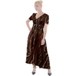 Chocolate Texture, Dark Chocolate Background Button Up Short Sleeve Maxi Dress