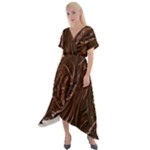 Chocolate Texture, Dark Chocolate Background Cross Front Sharkbite Hem Maxi Dress