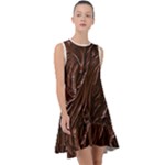 Chocolate Texture, Dark Chocolate Background Frill Swing Dress