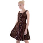 Chocolate Texture, Dark Chocolate Background Knee Length Skater Dress