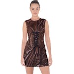 Chocolate Texture, Dark Chocolate Background Lace Up Front Bodycon Dress