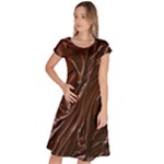 Chocolate Texture, Dark Chocolate Background Classic Short Sleeve Dress