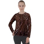 Chocolate Texture, Dark Chocolate Background Women s Long Sleeve Raglan T-Shirt