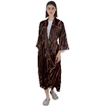 Chocolate Texture, Dark Chocolate Background Maxi Satin Kimono