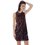 Chocolate Texture, Dark Chocolate Background Racer Back Hoodie Dress