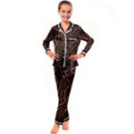 Chocolate Texture, Dark Chocolate Background Kids  Satin Long Sleeve Pajamas Set