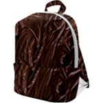 Chocolate Texture, Dark Chocolate Background Zip Up Backpack