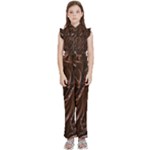 Chocolate Texture, Dark Chocolate Background Kids  Sleeveless Ruffle Edge Band Collar Chiffon One Piece