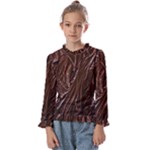 Chocolate Texture, Dark Chocolate Background Kids  Frill Detail T-Shirt