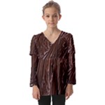 Chocolate Texture, Dark Chocolate Background Kids  V Neck Casual Top