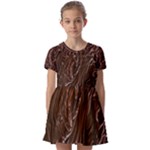 Chocolate Texture, Dark Chocolate Background Kids  Short Sleeve Pinafore Style Dress