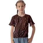 Chocolate Texture, Dark Chocolate Background Kids  Cuff Sleeve Scrunch Bottom T-Shirt