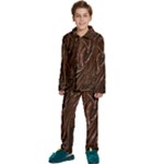 Chocolate Texture, Dark Chocolate Background Kids  Long Sleeve Velvet Pajamas Set