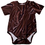 Chocolate Texture, Dark Chocolate Background Baby Short Sleeve Bodysuit