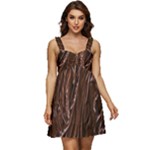 Chocolate Texture, Dark Chocolate Background Ruffle Strap Babydoll Chiffon Dress