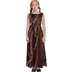 Chocolate Texture, Dark Chocolate Background Kids  Satin Sleeveless Maxi Dress