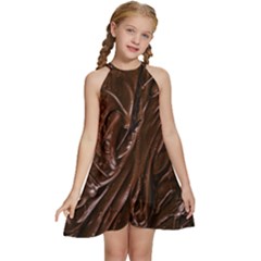 Kids  Halter Collar Waist Tie Chiffon Dress 