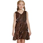 Chocolate Texture, Dark Chocolate Background Kids  Sleeveless Tiered Mini Dress