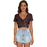 Chocolate Texture, Dark Chocolate Background V-Neck Crop Top