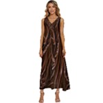 Chocolate Texture, Dark Chocolate Background V-Neck Sleeveless Wide Leg Pants Overalls