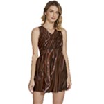 Chocolate Texture, Dark Chocolate Background Sleeveless High Waist Mini Dress