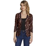 Chocolate Texture, Dark Chocolate Background Women s One-Button 3/4 Sleeve Short Jacket