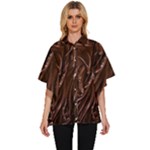 Chocolate Texture, Dark Chocolate Background Women s Batwing Button Up Shirt