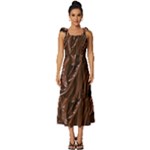 Chocolate Texture, Dark Chocolate Background Tie-Strap Tiered Midi Chiffon Dress