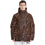 Chocolate Texture, Dark Chocolate Background Men s Multi Pockets Zip Ski and Snowboard Waterproof Breathable Jacket