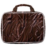 Chocolate Texture, Dark Chocolate Background Travel Toiletry Bag With Hanging Hook