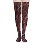 Chocolate Texture, Dark Chocolate Background Thigh High Stockings