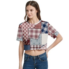 Women s Round Neck Short Sleeve Crop Top 