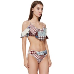 Ruffle Edge Tie Up Bikini Set	 