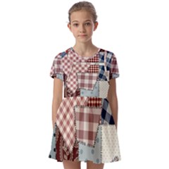 Kids  Short Sleeve Pinafore Style Dress 