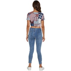 Short Sleeve Square Neckline Crop Top  