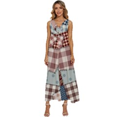 V-Neck Sleeveless Wide Leg Pants Overalls 