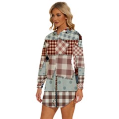 Womens Long Sleeve Shirt Dress 