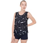 Cryptic Creature Pattern  Bubble Hem Chiffon Tank Top