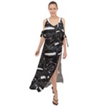 Cryptic Creature Pattern  Maxi Chiffon Cover Up Dress