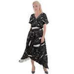 Cryptic Creature Pattern  Cross Front Sharkbite Hem Maxi Dress