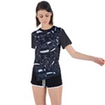 Cryptic Creature Pattern  Asymmetrical Short Sleeve Sports T-Shirt