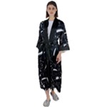 Cryptic Creature Pattern  Maxi Satin Kimono