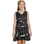 Cryptic Creature Pattern  Kids  Sleeveless Tiered Mini Dress